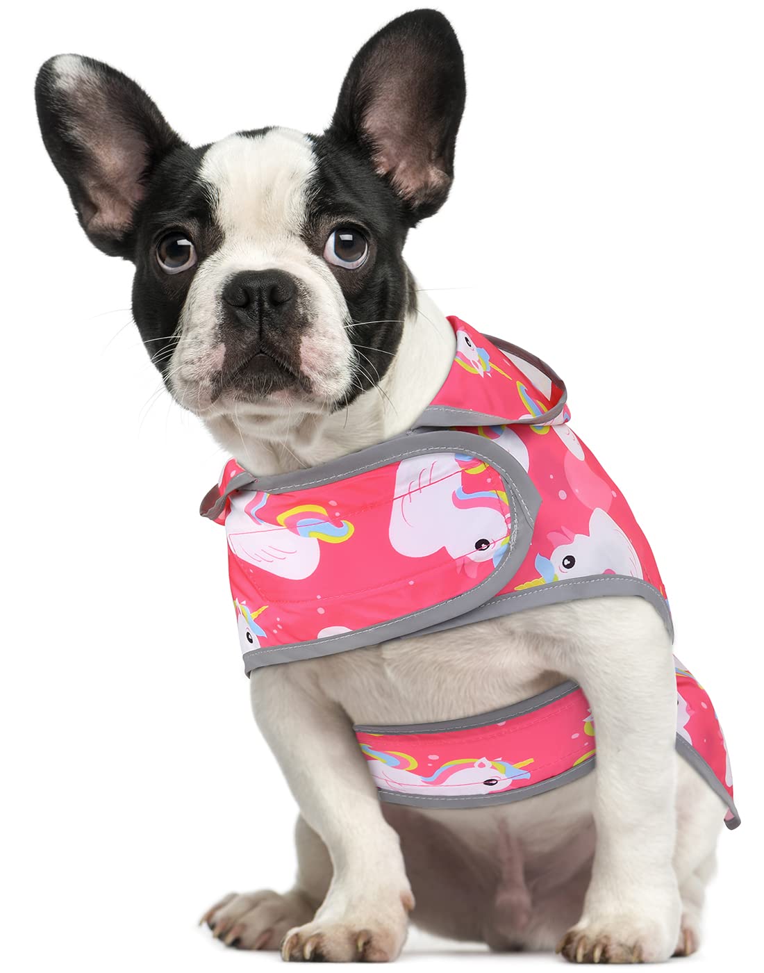 Hde Dog Raincoat With Clear Hood Rain Jacket Poncho For Small Medium Large Dogs Unicorn Ducks Pink - S
