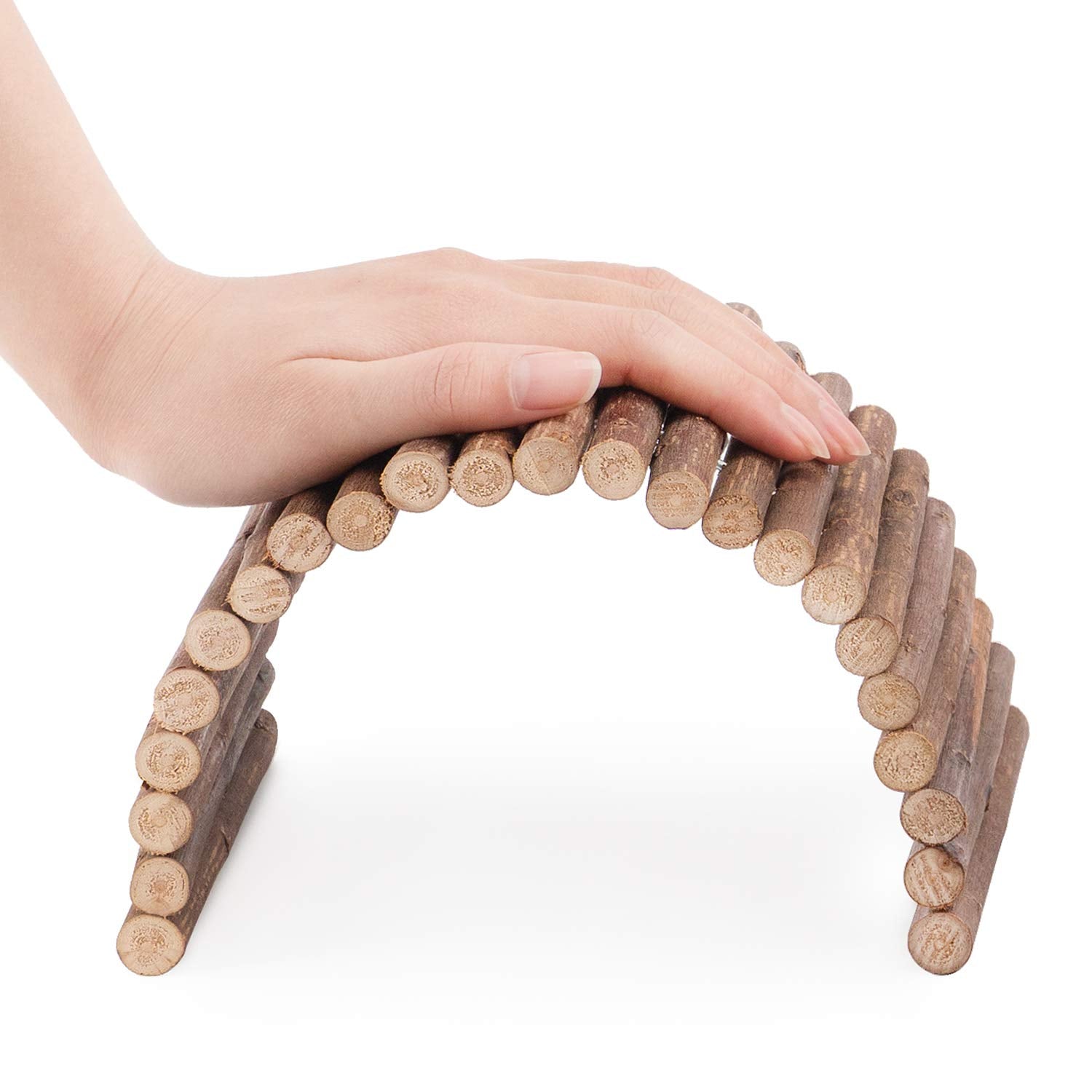 Niteangel Wooden Ladder Bridge, Hamster Mouse Rat Rodents Toy, Small Animal Chew Toy (11.8' X 4.7')