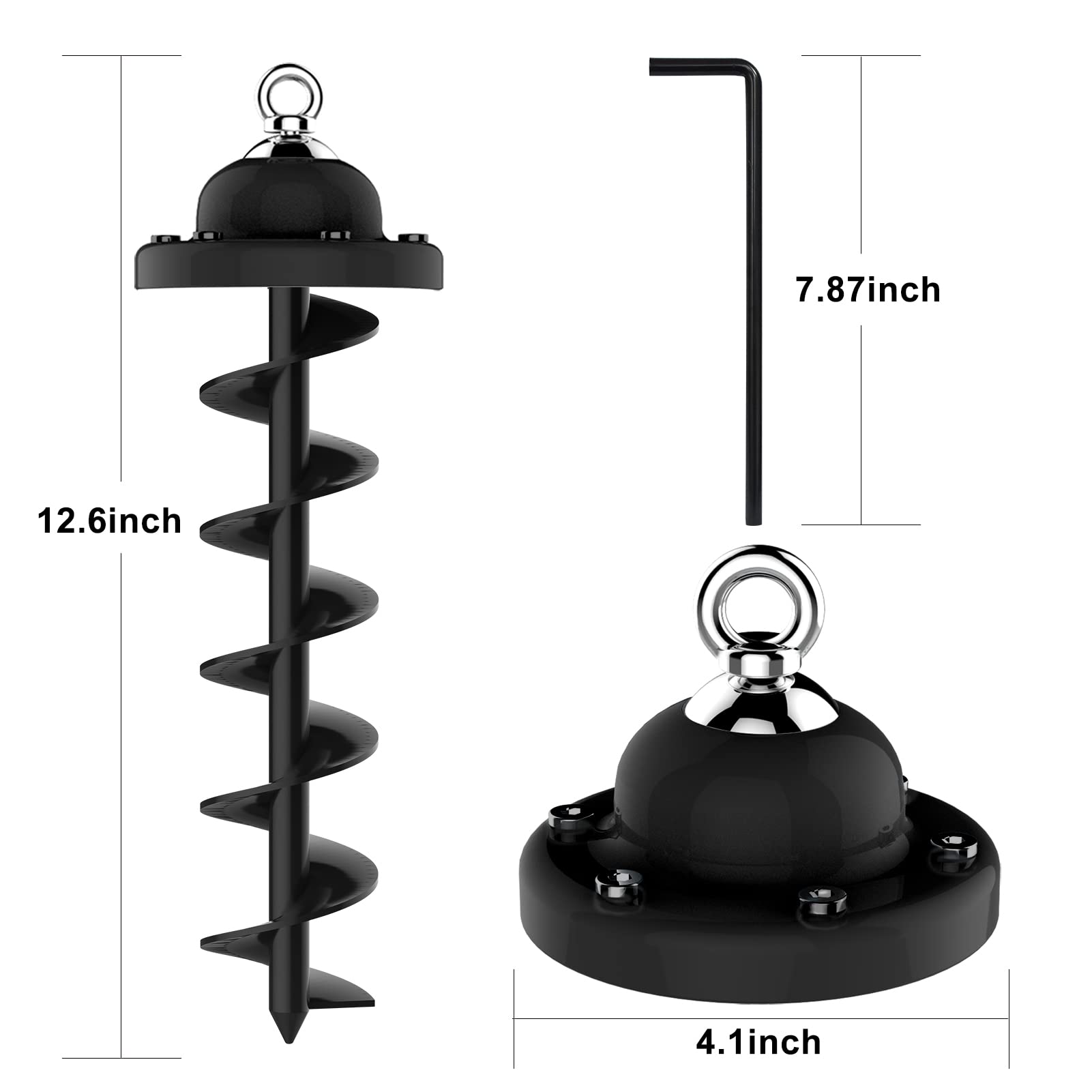 Eurmax USA 360? Swivel Pet Dog Tie Out Stake Dog Anchor Heavy Duty Dog Yard Stake Rust Proof Anchor Dog Tether(Black)
