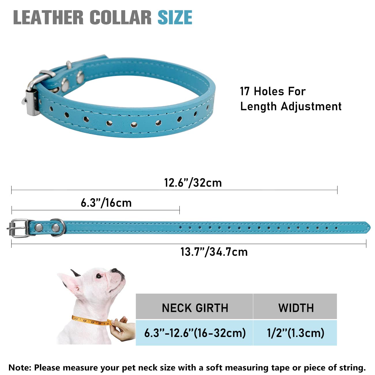 Puppy Collars For Litter - 14 Color Adjustable Id Collar Identification Leather Small Dog Collars For Puppy Medium Large Breed D