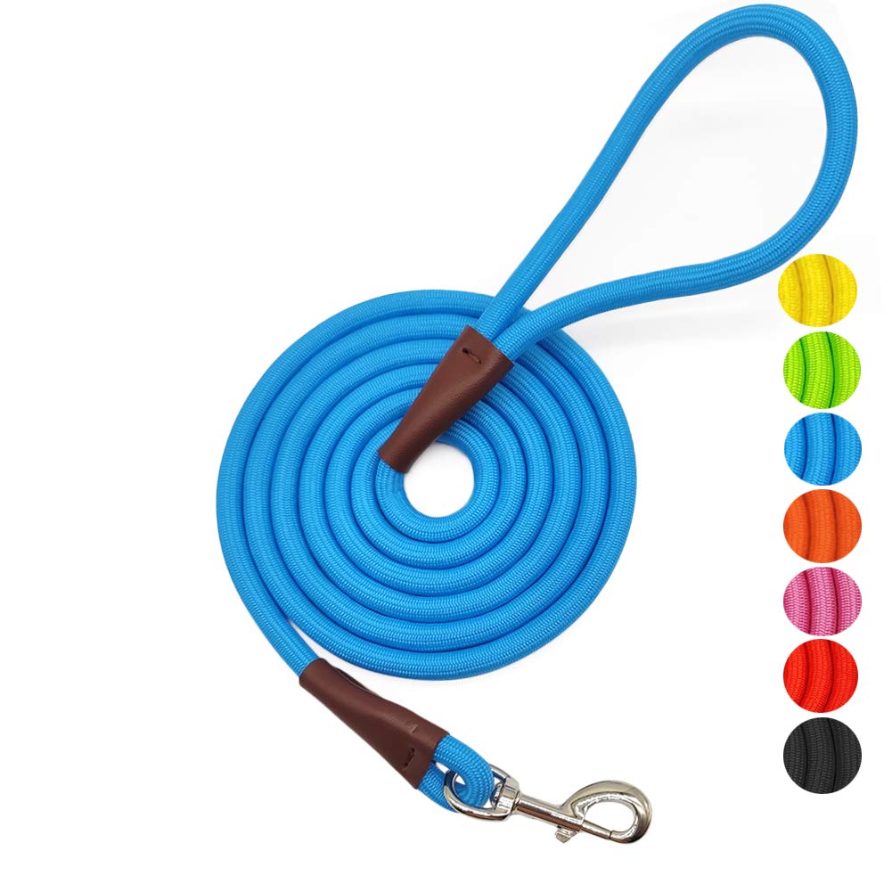 Maypaw 4Ft/6Ft/8Ft/10Ft Dog Leash, Classic Solid Colors, Strong Nylon Rope Dog Leash Reinforced With Leather Tailor Connection H