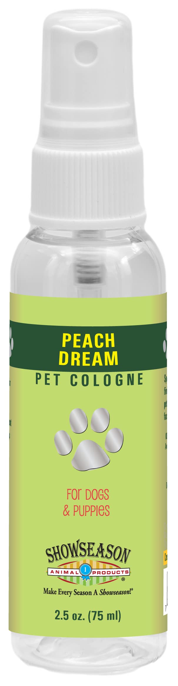 Showseason Animal Products Peach Dream Pet Cologne 2.5 Oz. For Dogs | Travel Size | Long-Lasting Odor Eliminator | Cruelty-Free 