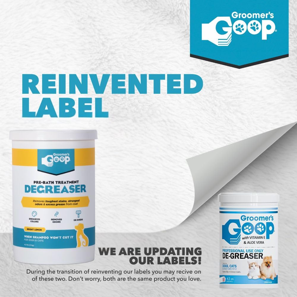 Groomers Goop Pre-Bath Pet Degreaser Treatment - Professional Strength Formula Removes Tough Oil & Grime from Dog & Cat Coats, C