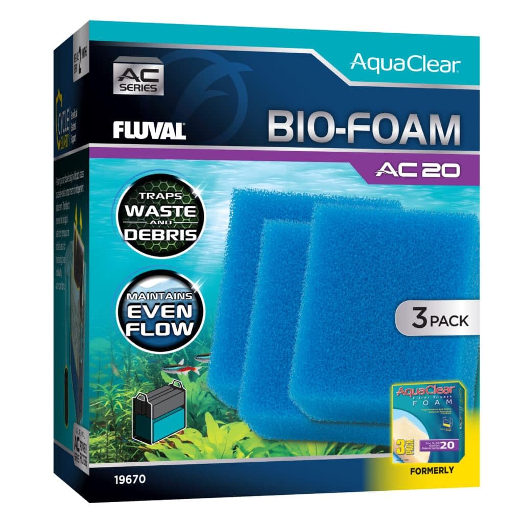 Fluval - Bio-Foam For Ac20 Power Filter, 3-Pack - For Use In Freshwater & Saltwater Aquariums