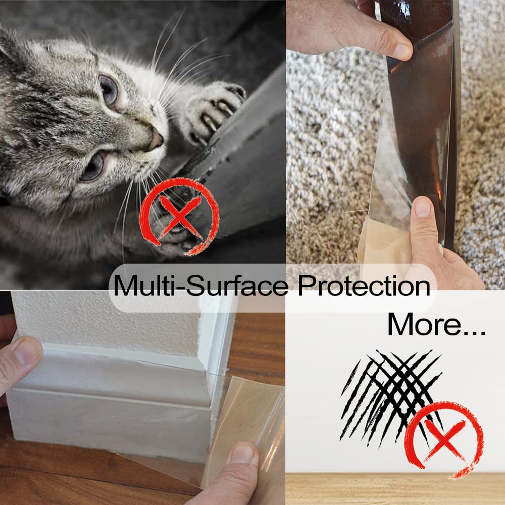 Door Scratch Protector, Protect Your Door, Furniture And Wall With Clear Premium Heavy Duty Door Cover Scratch Shield, Large Vinyl Door Guard For Dog Scratching