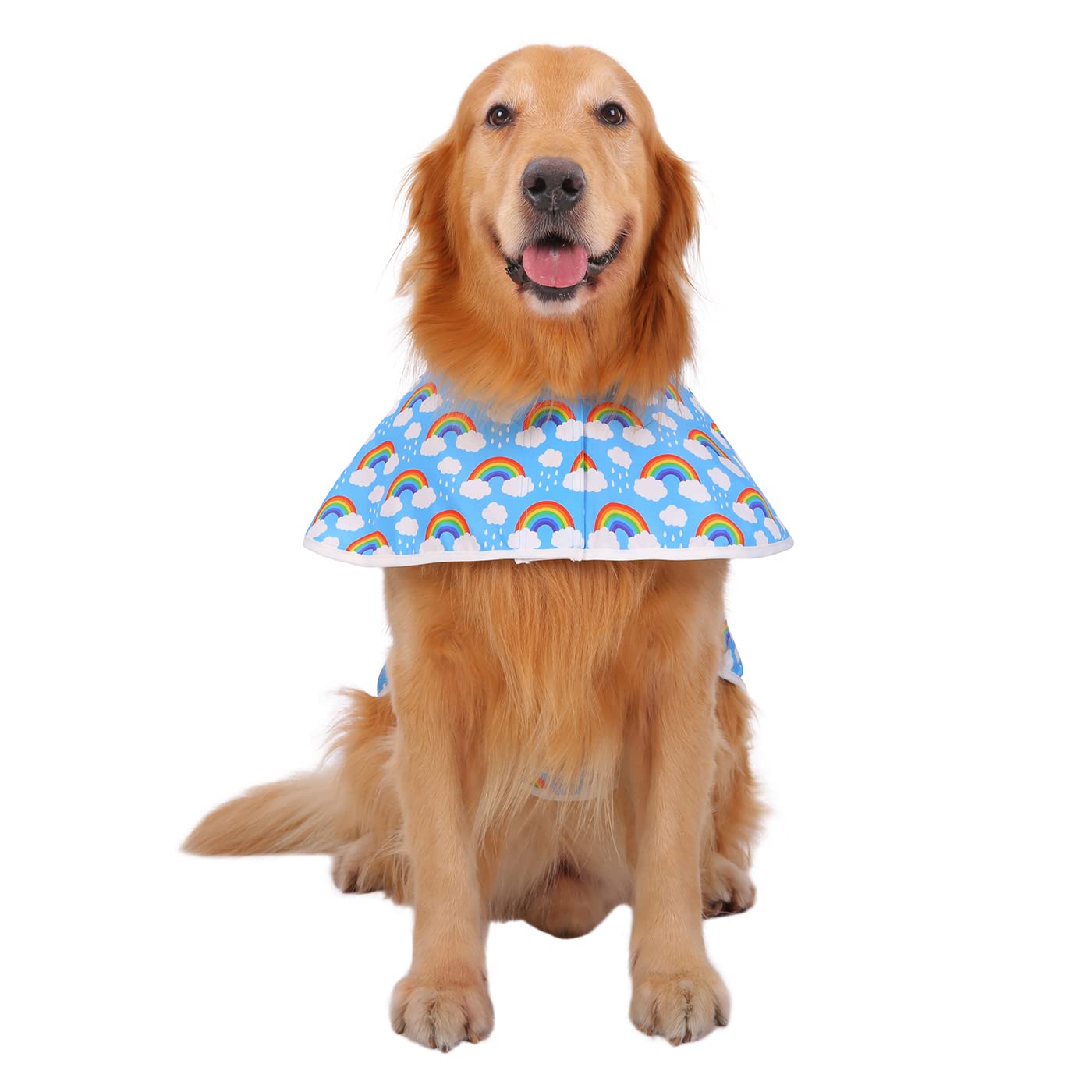 Hde Dog Raincoat Hooded Slicker Poncho For Small To X-Large Dogs And Puppies Rainbows - Xl