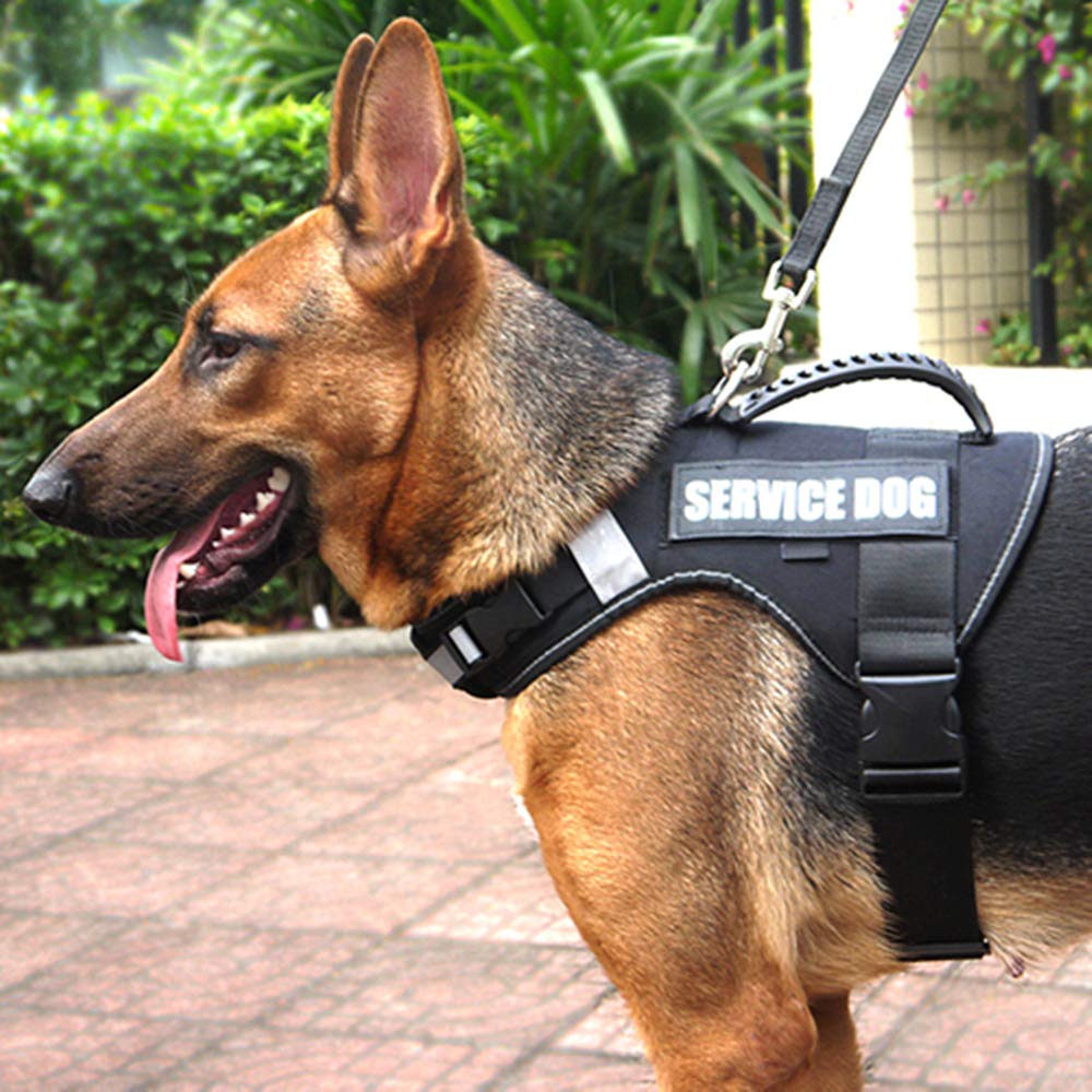 Misthis No Pull Service Dog Vest Harness (L) With Soft Handle And Reflective Stripe For Service Dogs Adjustable Padded Vest With Removable Reflective Patches For Small Medium Large Dogs