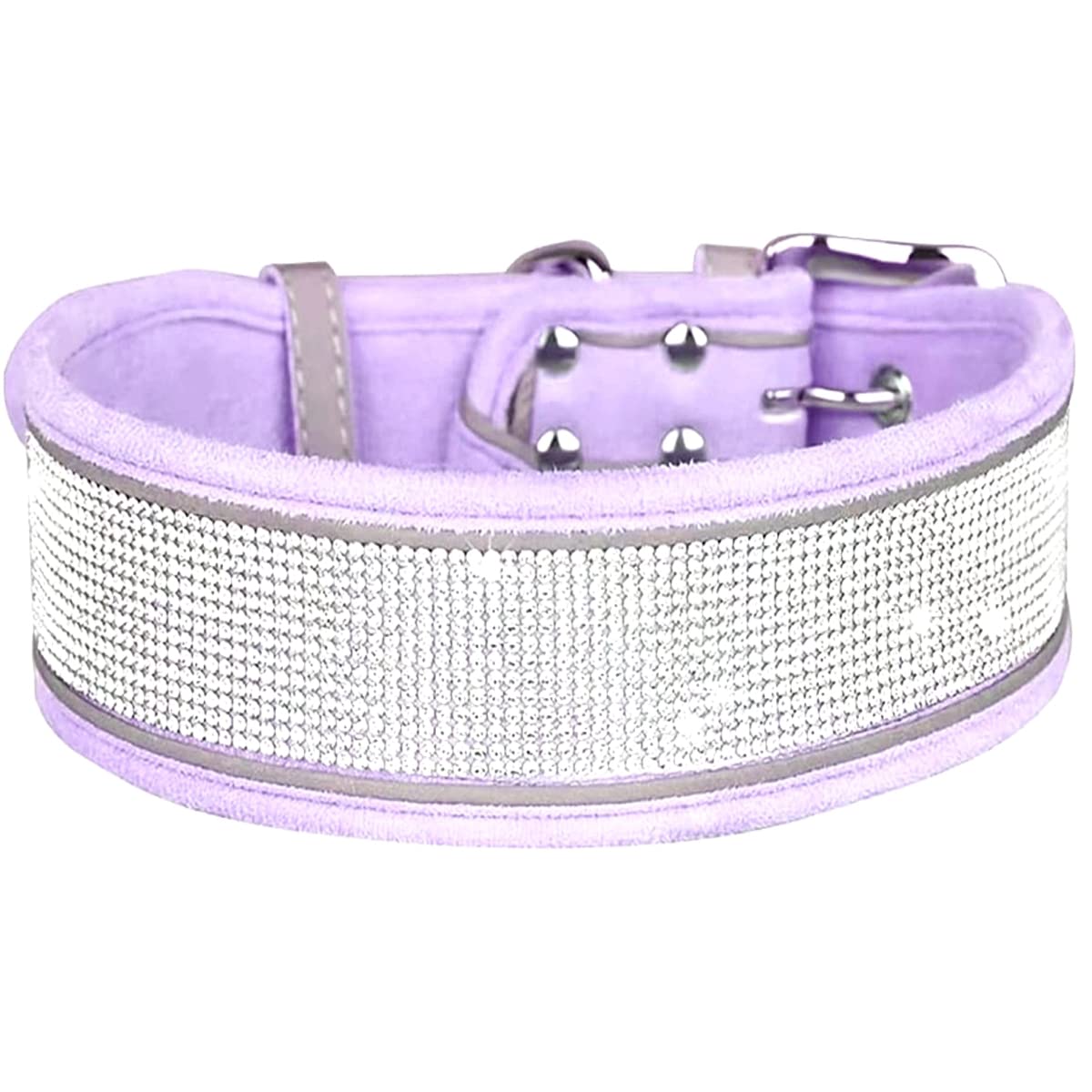 Bbmmayy Rhinestone Dog Collar Soft Comfortable Stylish Dog Collar With Bright Reflective Stripe Adjustable Diamond Crystal Pet C
