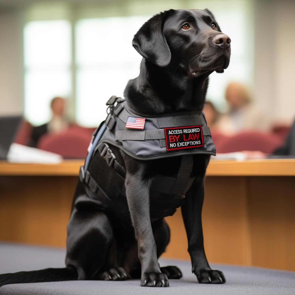 TACVEL 2 Pieces Access Required by Law No Exceptions Dog Patches with Hook Backing for Service Animal Vests, Harnesses