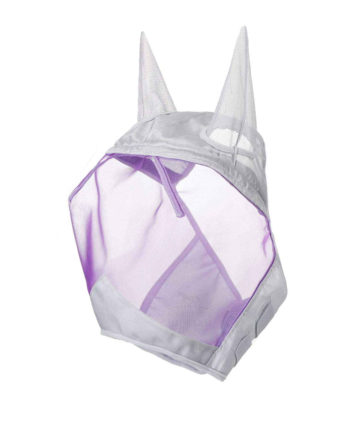Harrison Howard CareMaster Horse Fly Mask Half Face with Ears Silver/Purple Retro XL Extra Full Size