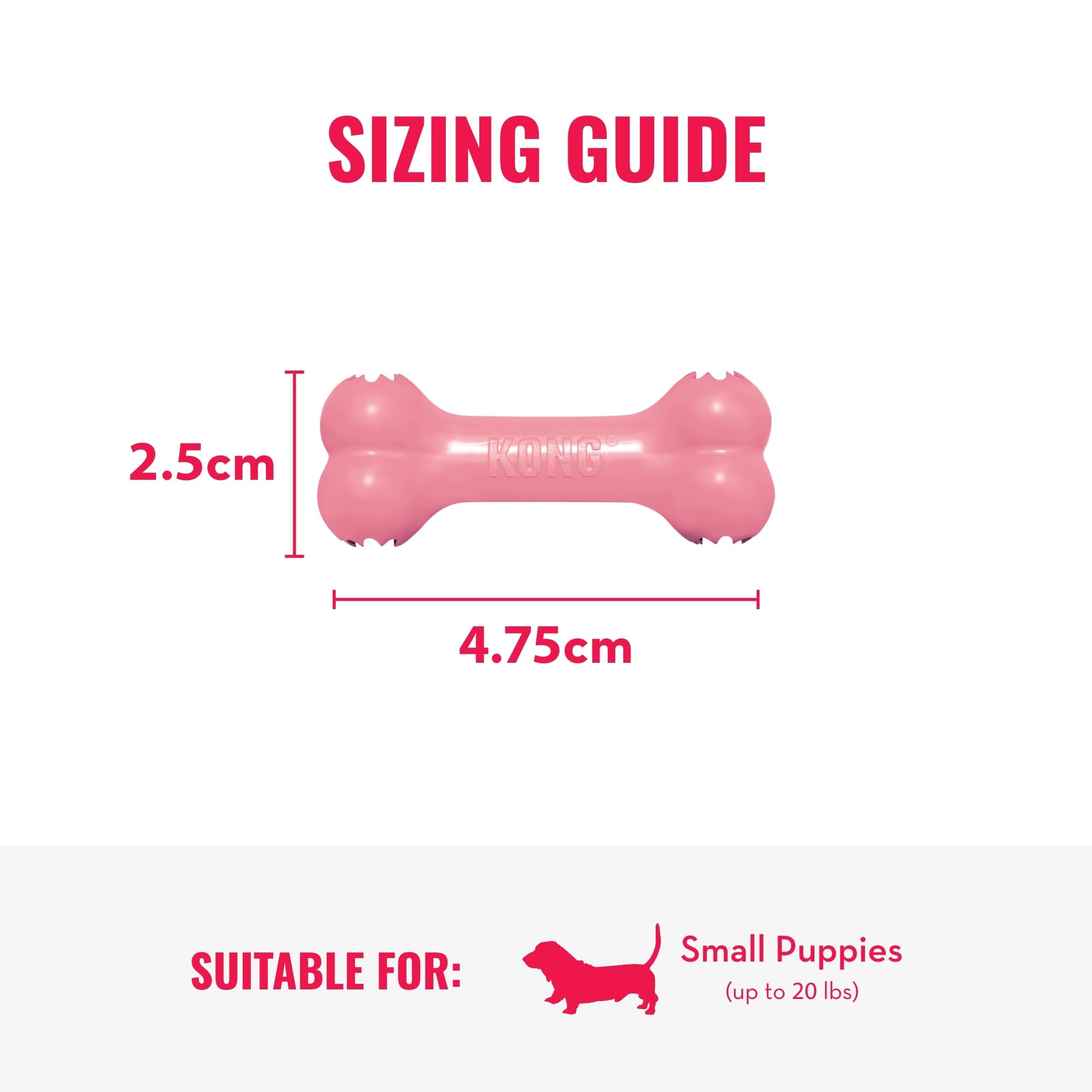 Kong Puppy Goodie Bone - Stuffable Dog Toy For Small Puppy - Natural Rubber Chew Toy For Puppies - Small Dog Toy For Teething Puppies - For Small Puppies - Pink