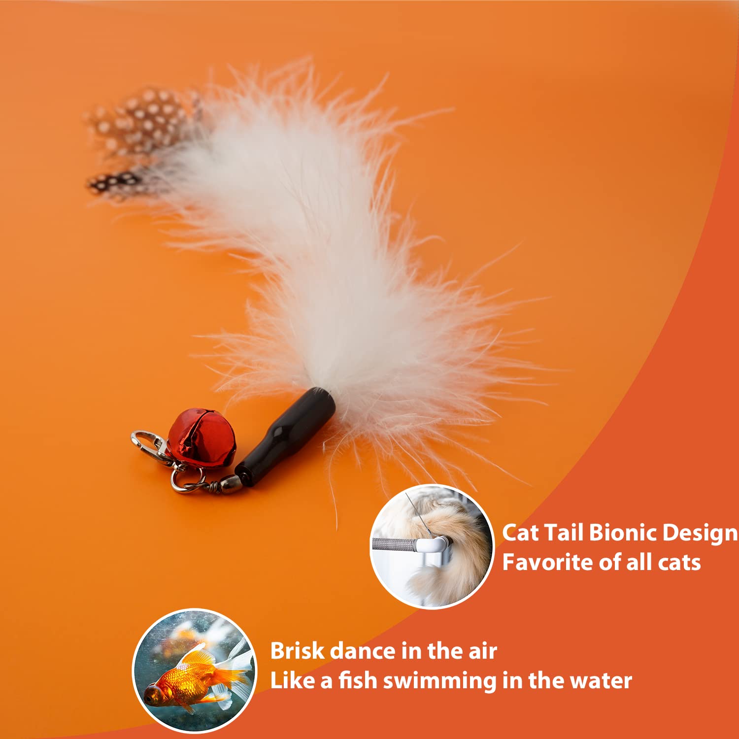 FUPUSUN Cat Feather Toys - Interactive Wand & Teaser Set, Indoor Kitten Play & Exercise