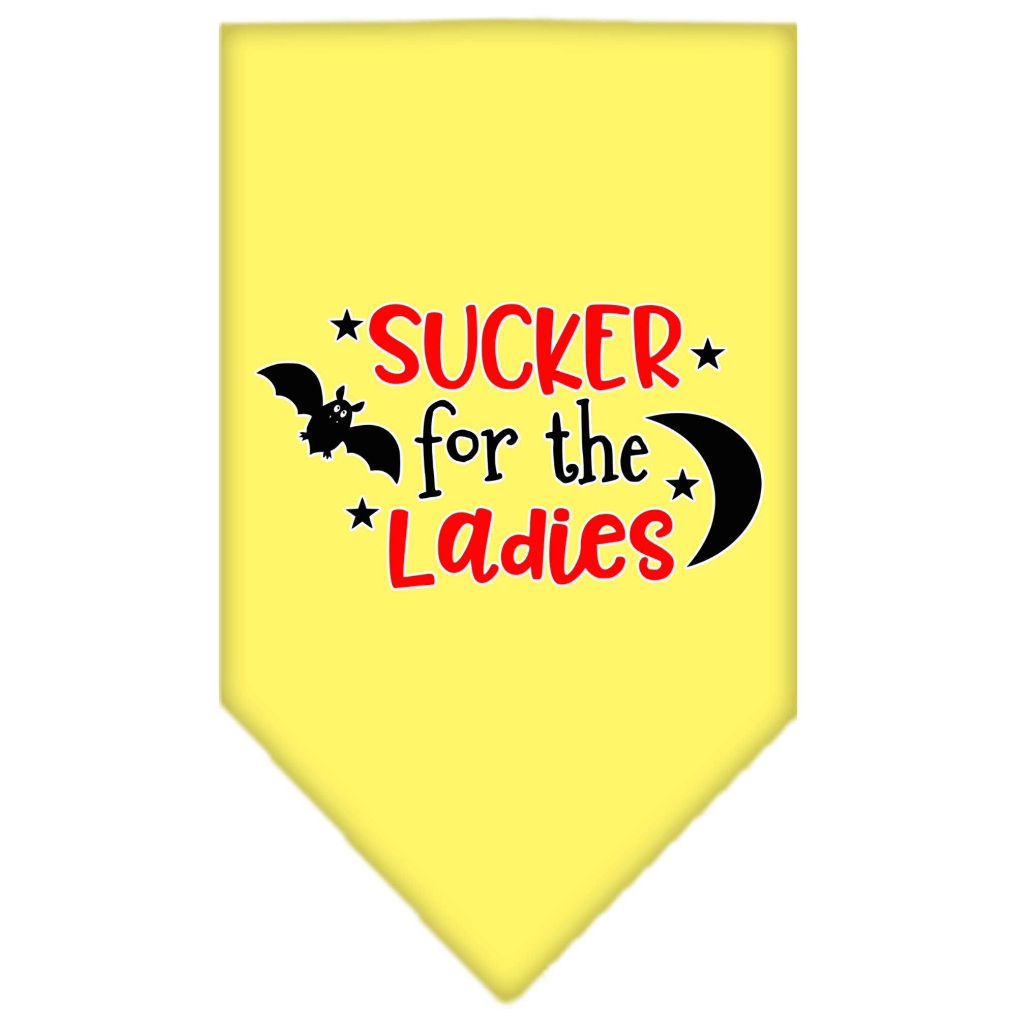Halloween Pet and Dog Bandana Screen Printed, &quot;Sucker For The Ladies&quot; Yellow Small