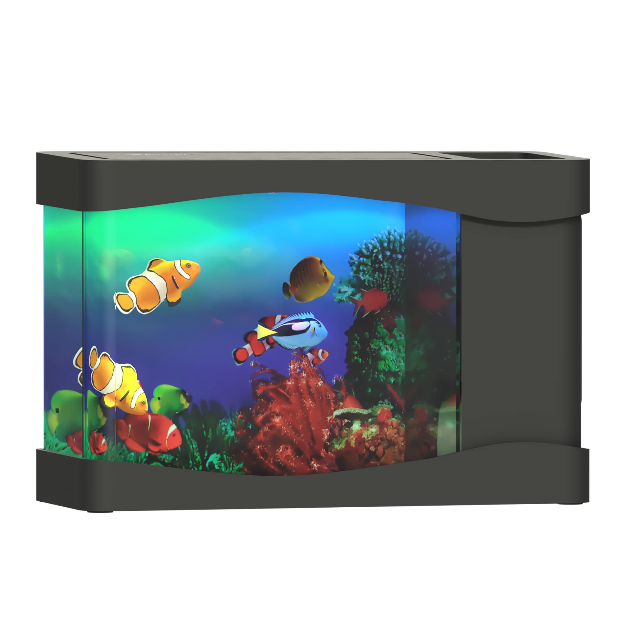 Playlearn Mini Aquarium Artificial Fish Tank With Moving Fish – Usb/Battery Powered – Fake Aquarium Toy Fish Tank With 3 Fake Fish