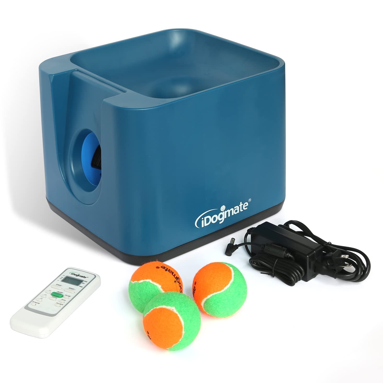 IDOGMATE Automatic Dog Ball Launcher - Rechargeable Tennis Ball Thrower for Big/Medium-Sized Dogs - Remote Control - 3 Balls (2.