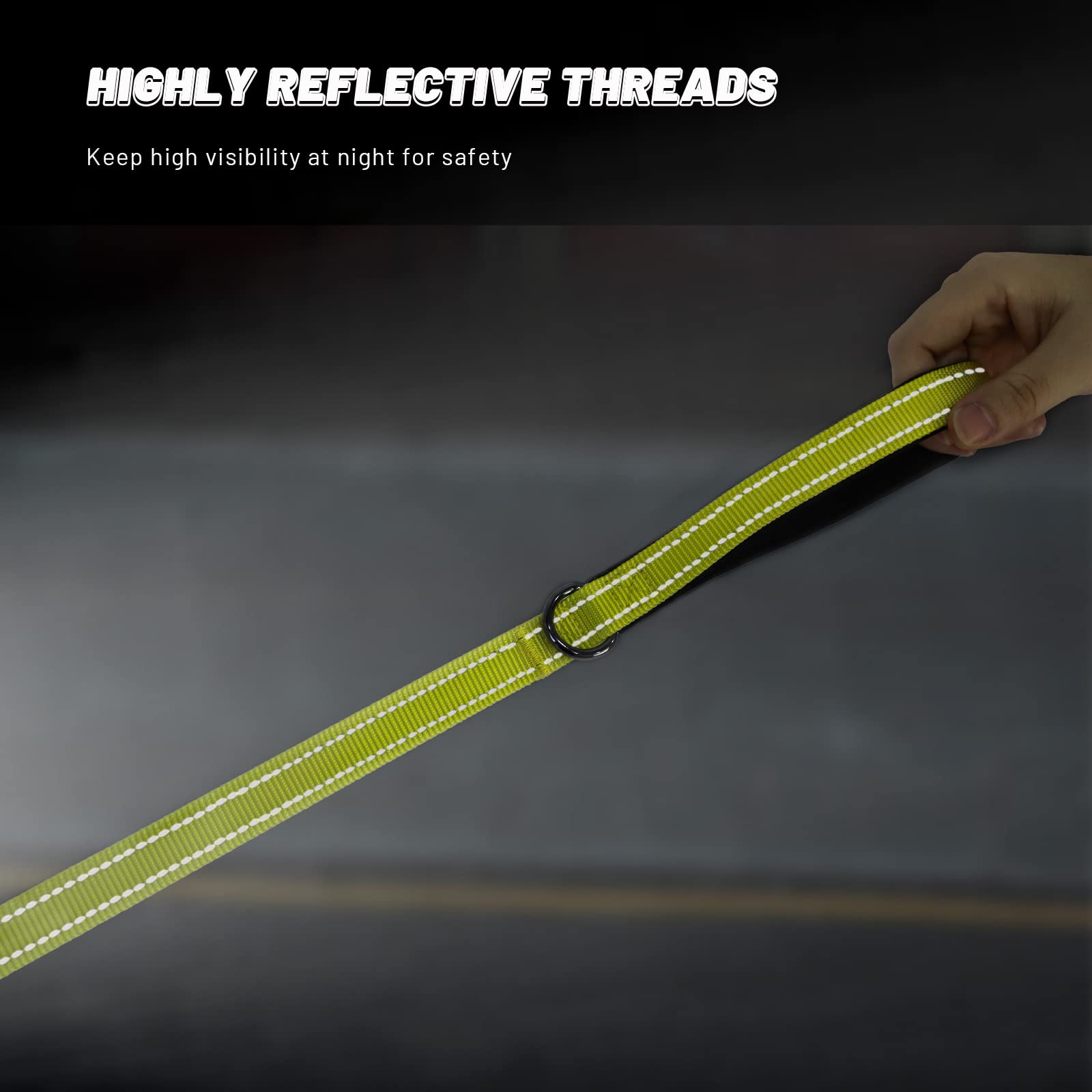 Roses&Poetry Reflective Dog Collar And Leash Set With Gradient Amber, Adjustable Durable Puppy Collars Leashes For Extra Small D