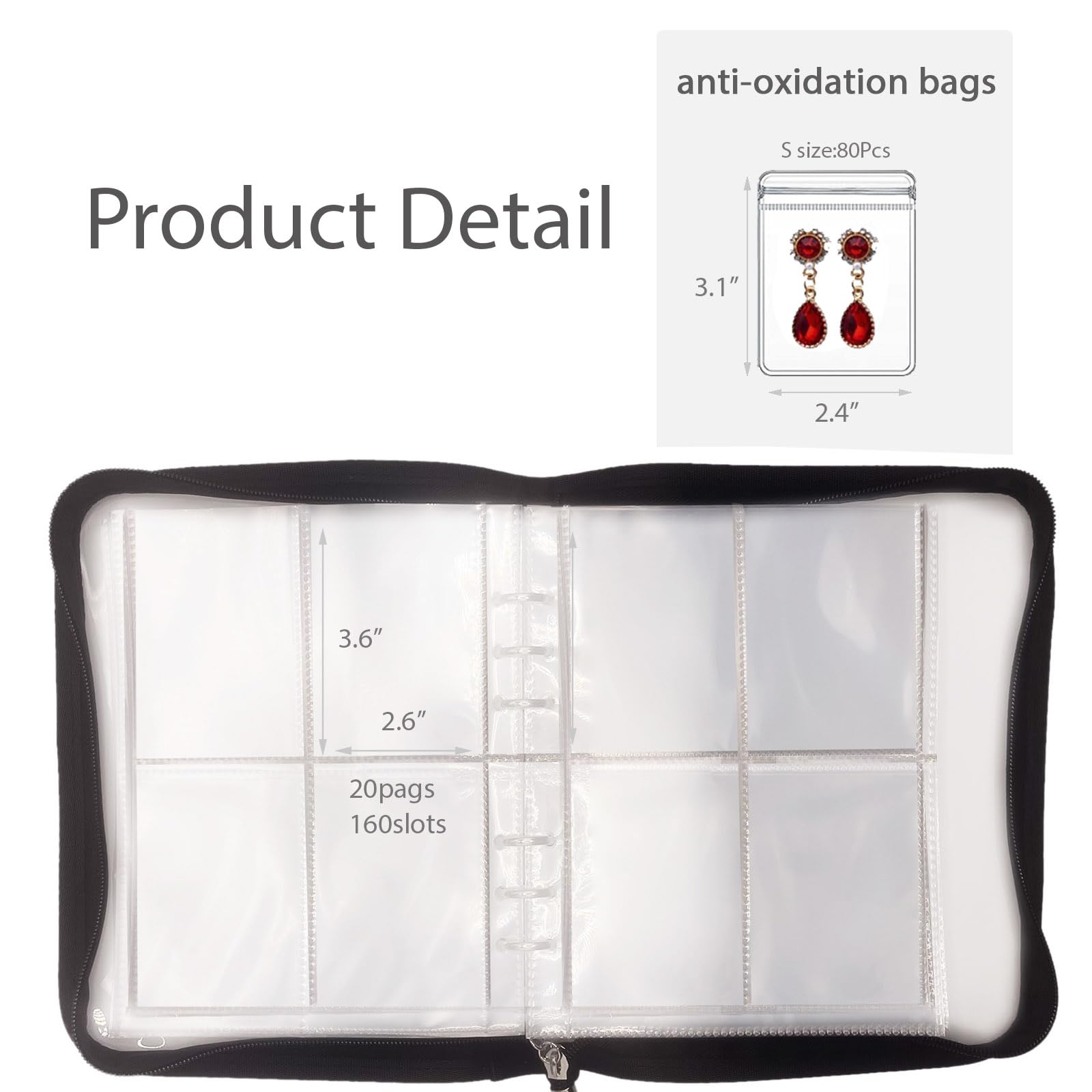 Hslfuai Transparent Jewelry Storage Book Travel Jewelry Organizer Transparent Jewelry Book Organizer For Necklace Ring Holder Je