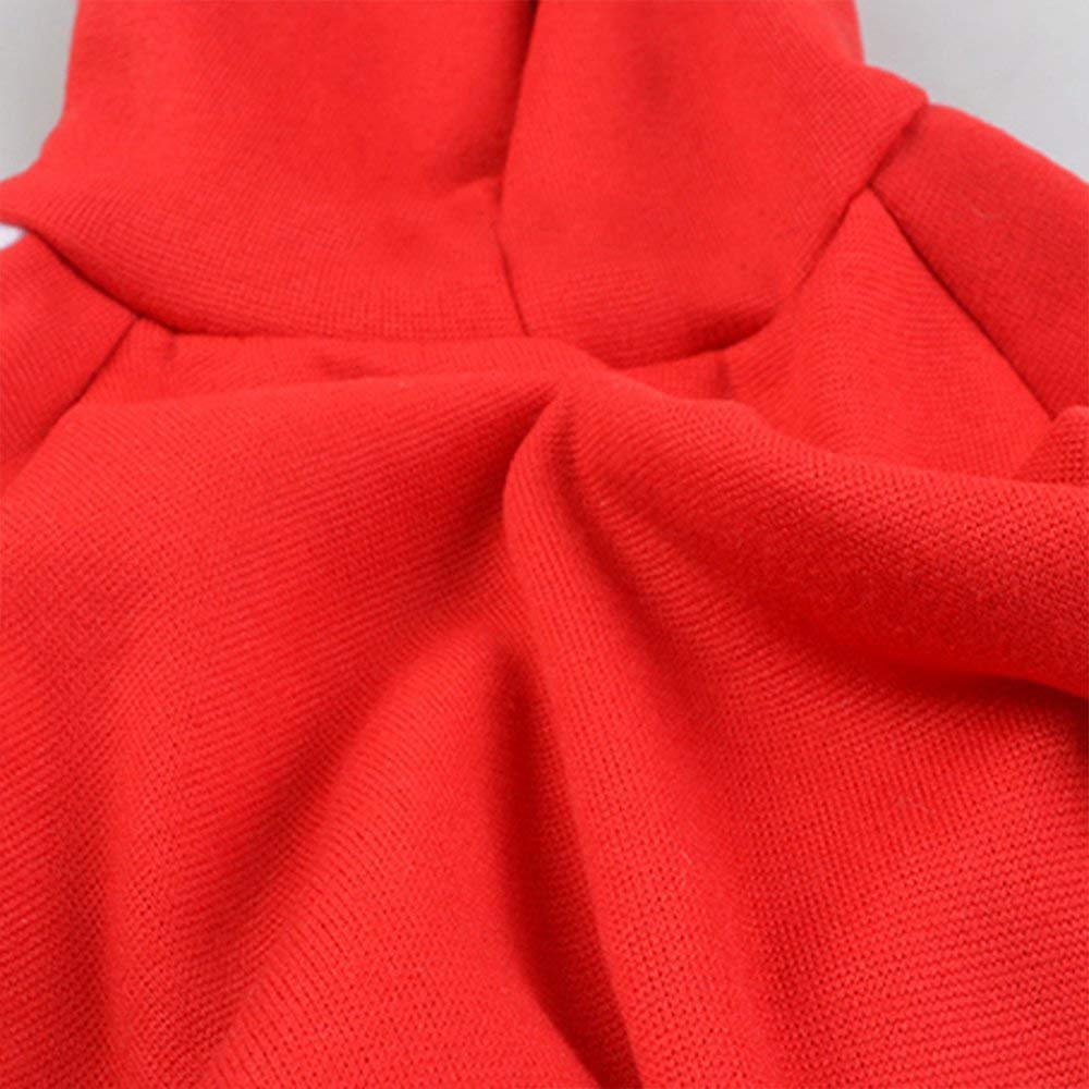 Security Dog Hoodies Dog Clothes Apparel Winter Sweatshirt Warm Sweater Cotton Puppy Small Dog Hoodie For Small Dog Medium Large Dog Cat (Red, M)