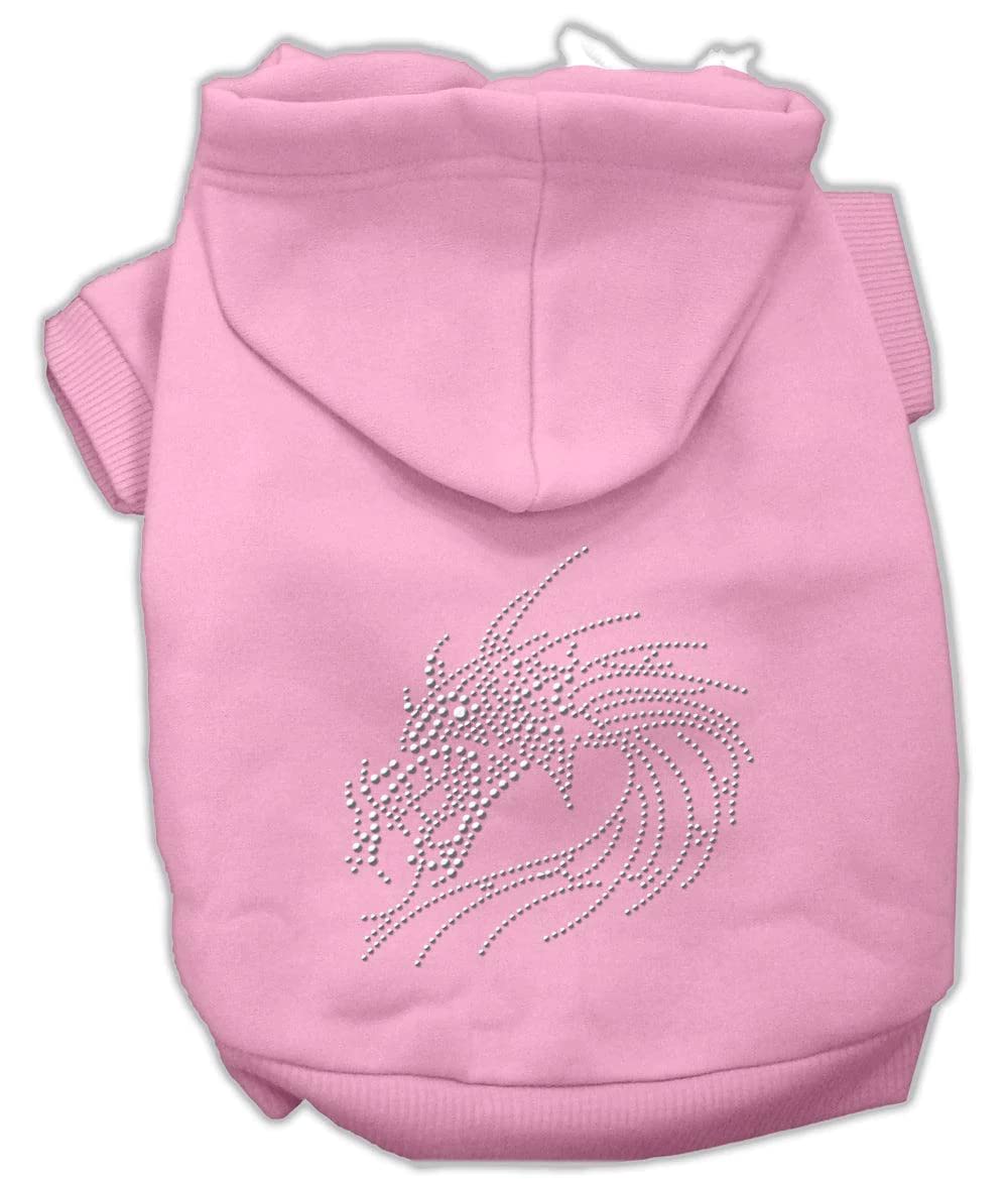 Mirage Pet Products 8-Inch Studded Dragon Hoodies, X-Small, Pink