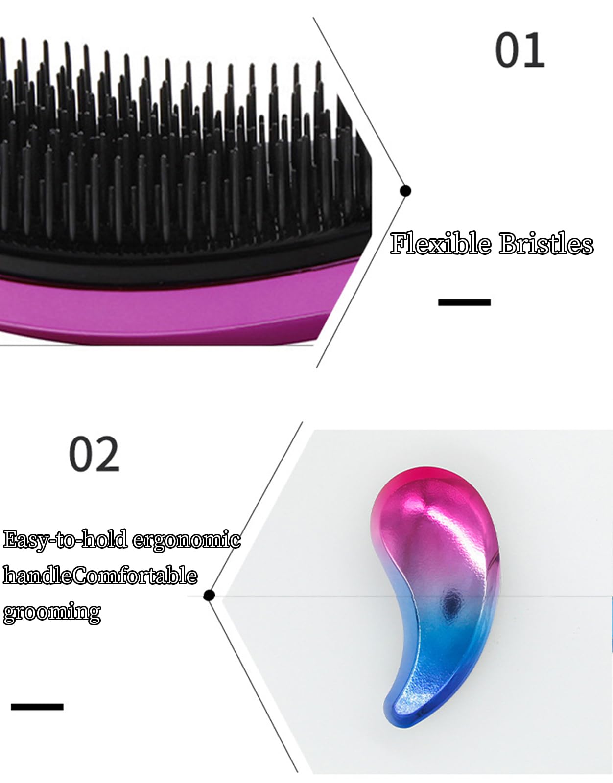 MAEELOU Small Dog Brush- Grooming Tool for Teddy, Yorkies, Maltese, Shih Tzu, Chihuahua - Puppy Hair Brush - TTshuzi (Rose Gold)