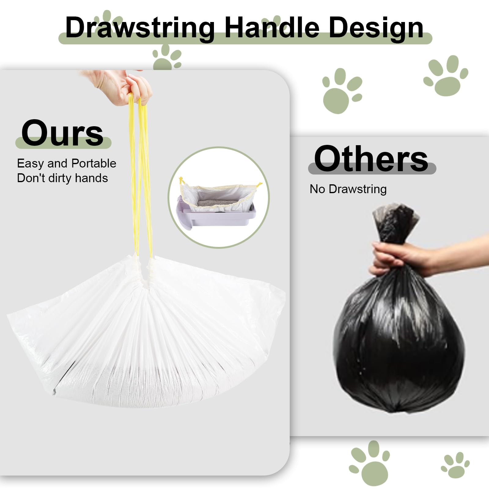 Giosuan Self Cleaning Cat Litter Box, Drawstring Cat Litter Box Liners, Pet Waste Bags-4 Rolls, 28   X 12   , 60 Counts For Auto