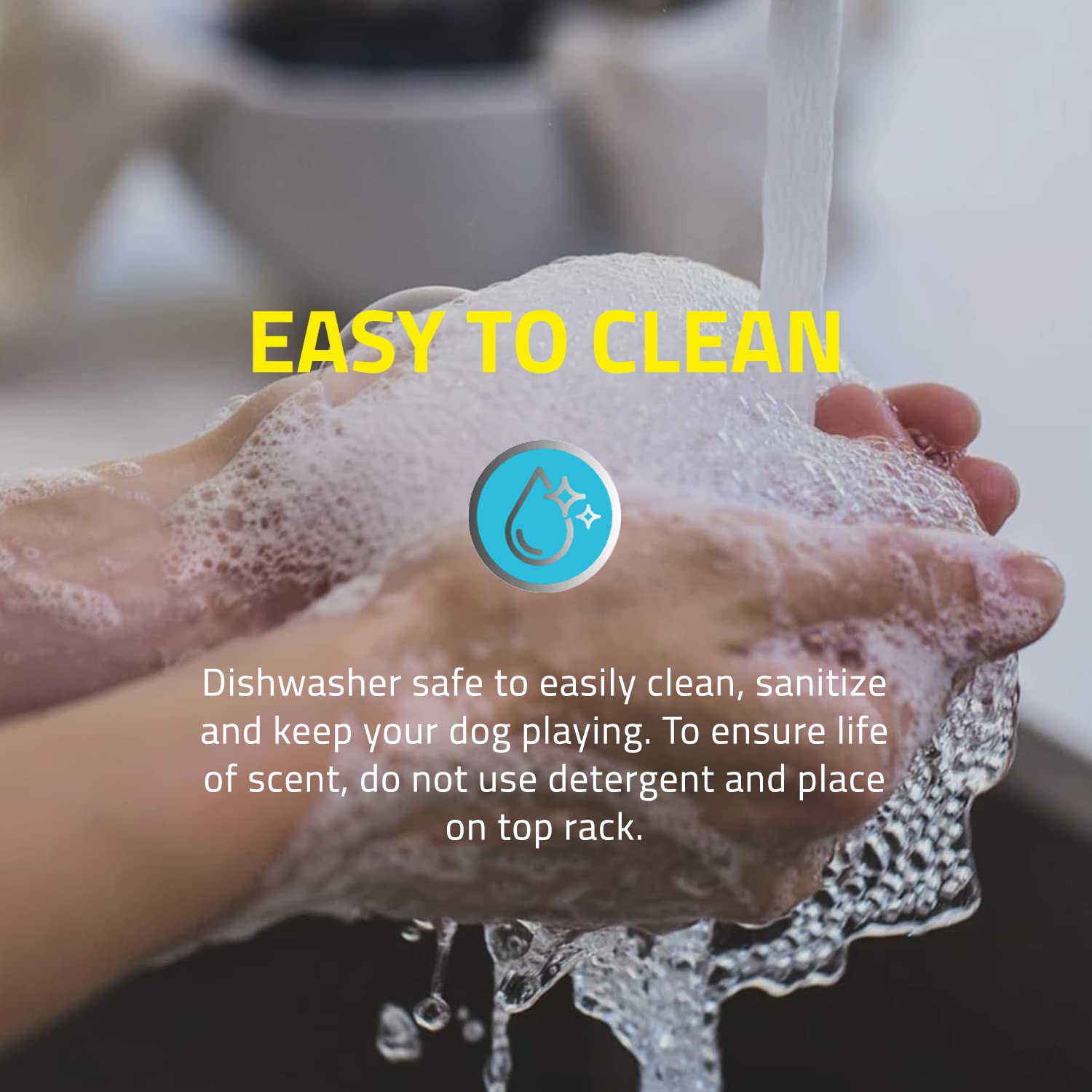 Playology Squeaky Chew Ball Dog Toy, for Extra Large Dogs (50lbs and Up) - for Heaviest Chewers - Engaging All-Natural Beef Scen