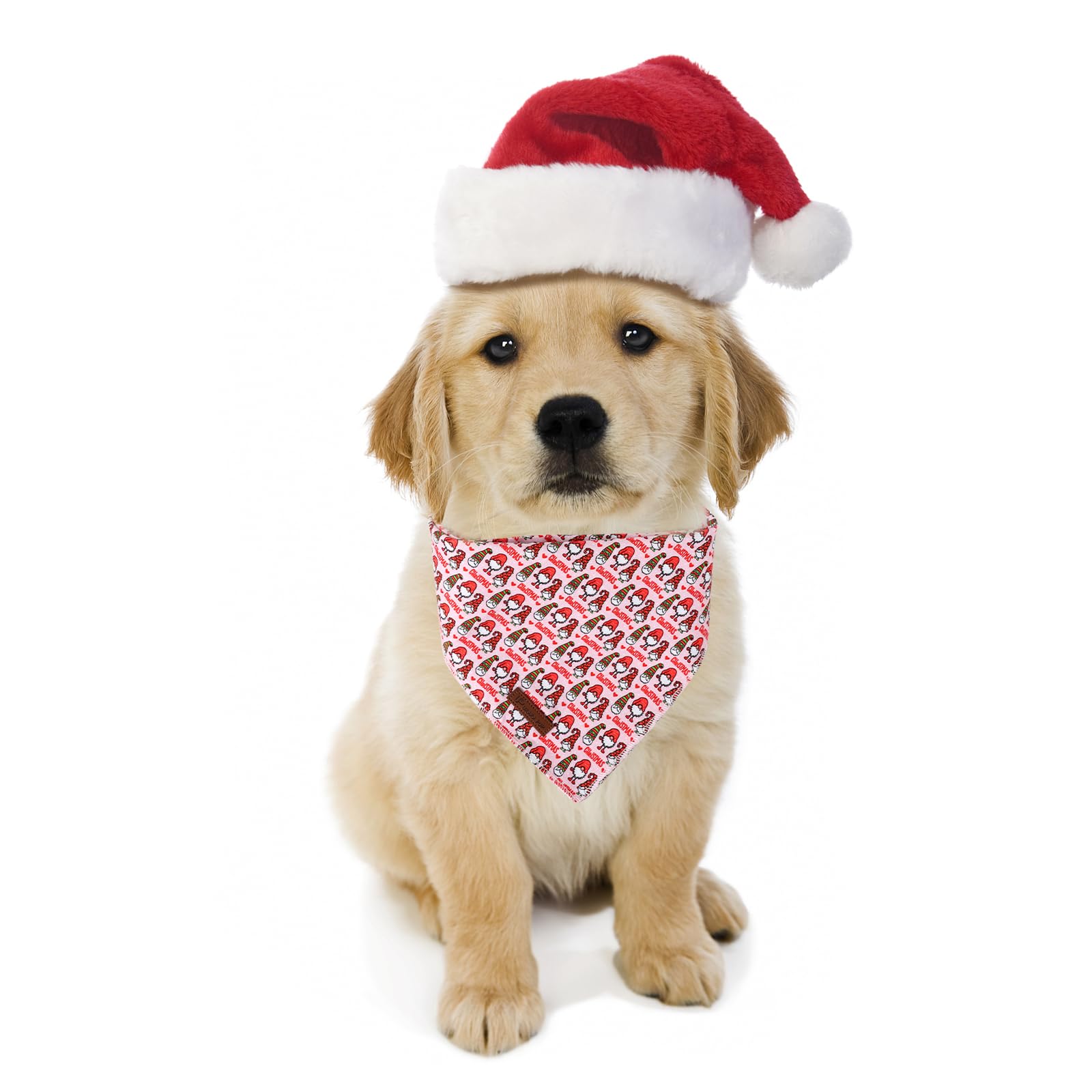 Up Urara Pup Christmas Dog Bandana, Christmas Snowman Triangle Bid Scarf For Girl Boy Dog, Cotton Pet Kerchief, Adjustable Winte
