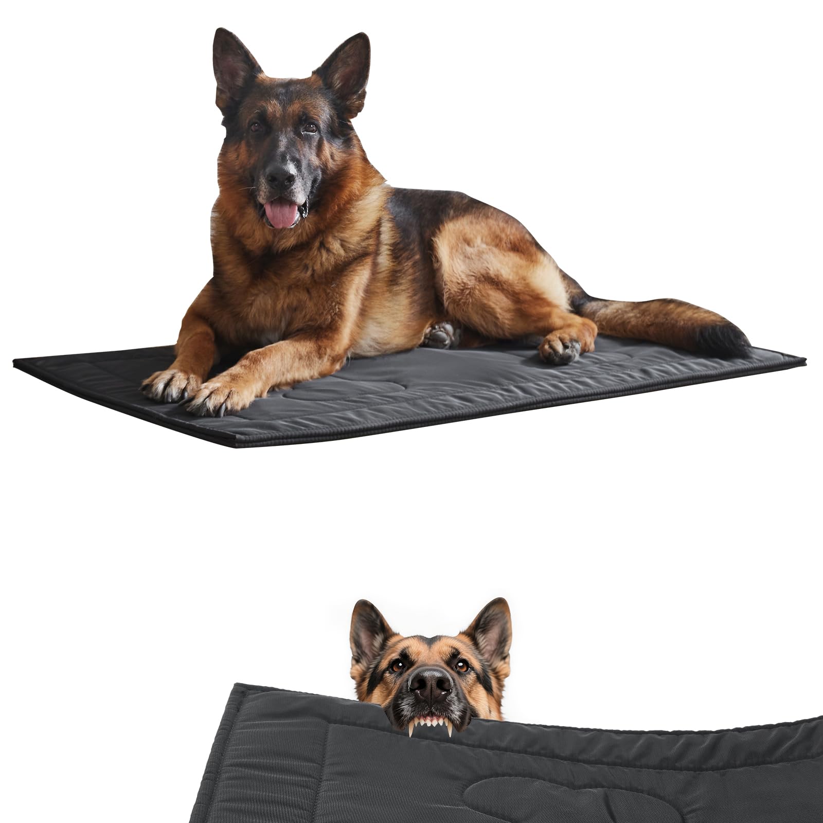 Couzssyhi Chew Proof Dog Crate Pad - Indestructible Durable Dog Bed for Aggressive Chewers, Machine Washable & Waterproof Indoor