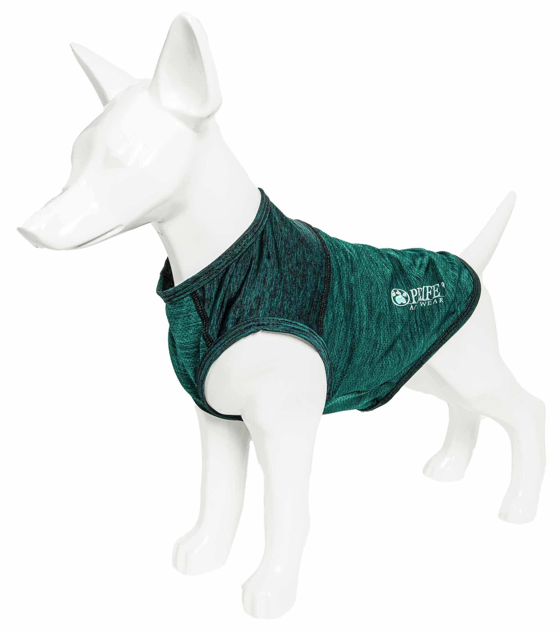 Pet Life Active 'Aero-Pawlse' Heathered Quick-Dry And 4-Way Stretch-Performance Dog Tank Top T-Shirt(D0102H7Ltng.)