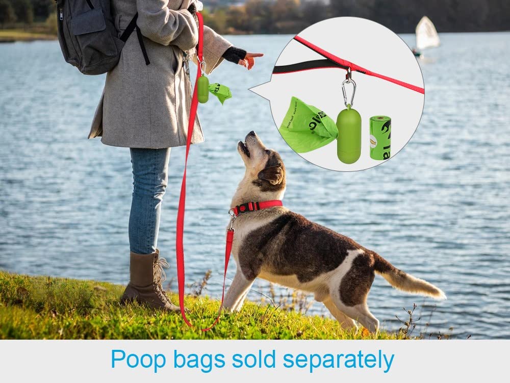 Taglory Nylon Dog Leash 6Ft, Soft Padded Handle Pet Reflective Leashes For Puppy Small Medium Dogs Walking & Training, Red