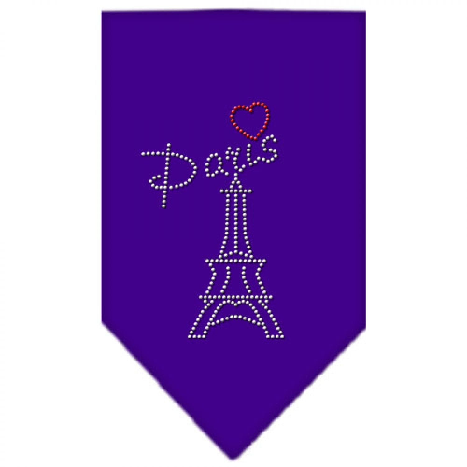 Mirage Pet Products Paris Rhinestone Bandana, Large, Purple
