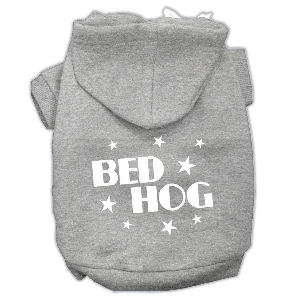 Pet, Dog & Cat Hoodie Screen Printed, 'Bed Hog' Light Pink Md (6-10 Lbs.)