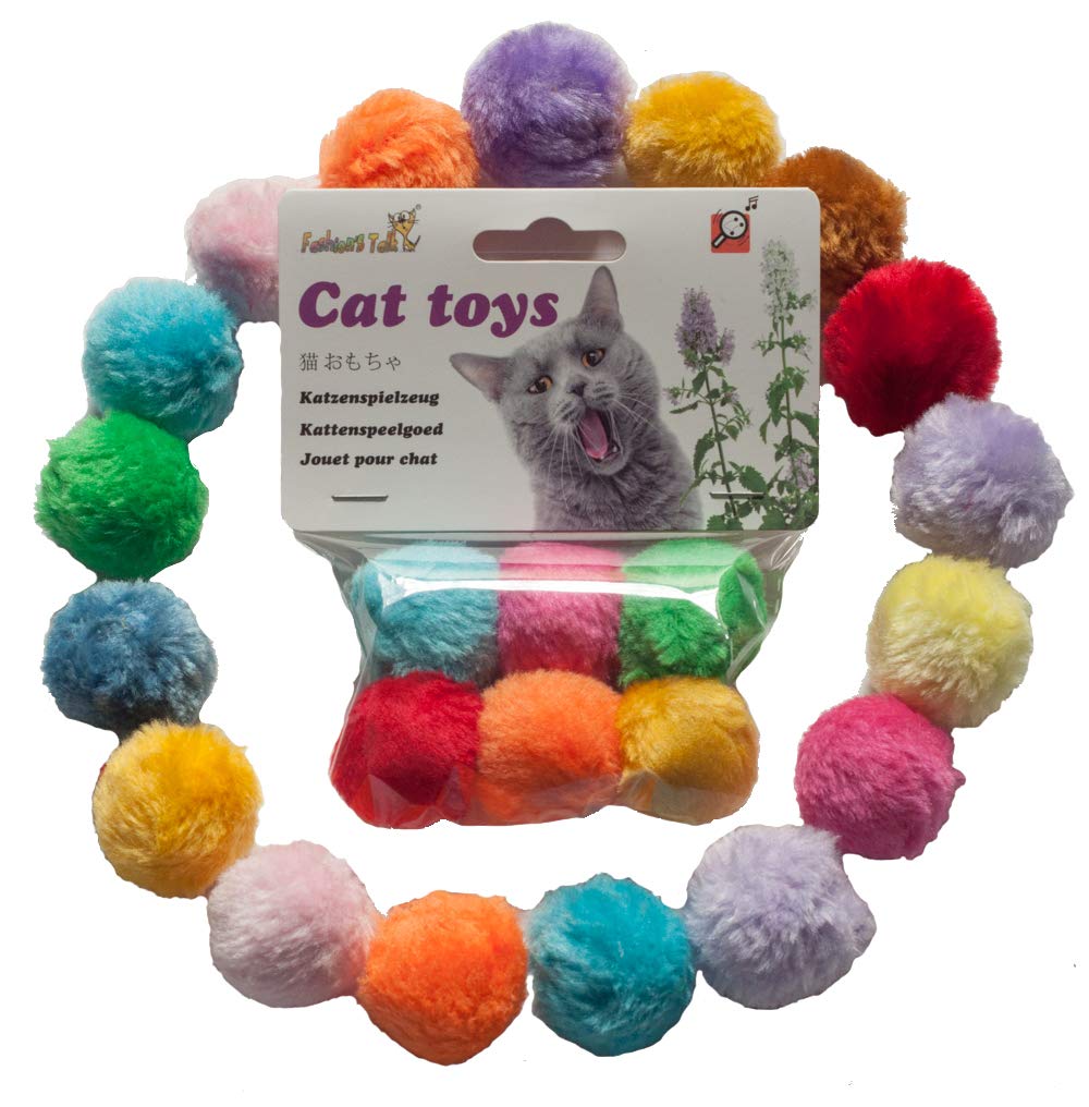 Fashion'S Talk Cat Toys Furry Rattle Ball For Kitty 6 Pack