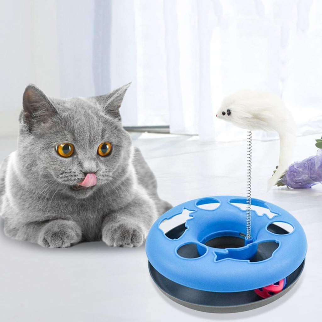 Woofy Catch The Mouse Motion Cat Toy 360 Motion Elastic Cat Toy To Exercise And Inside Spinning Ball Toy For Cat And Kitten (Col