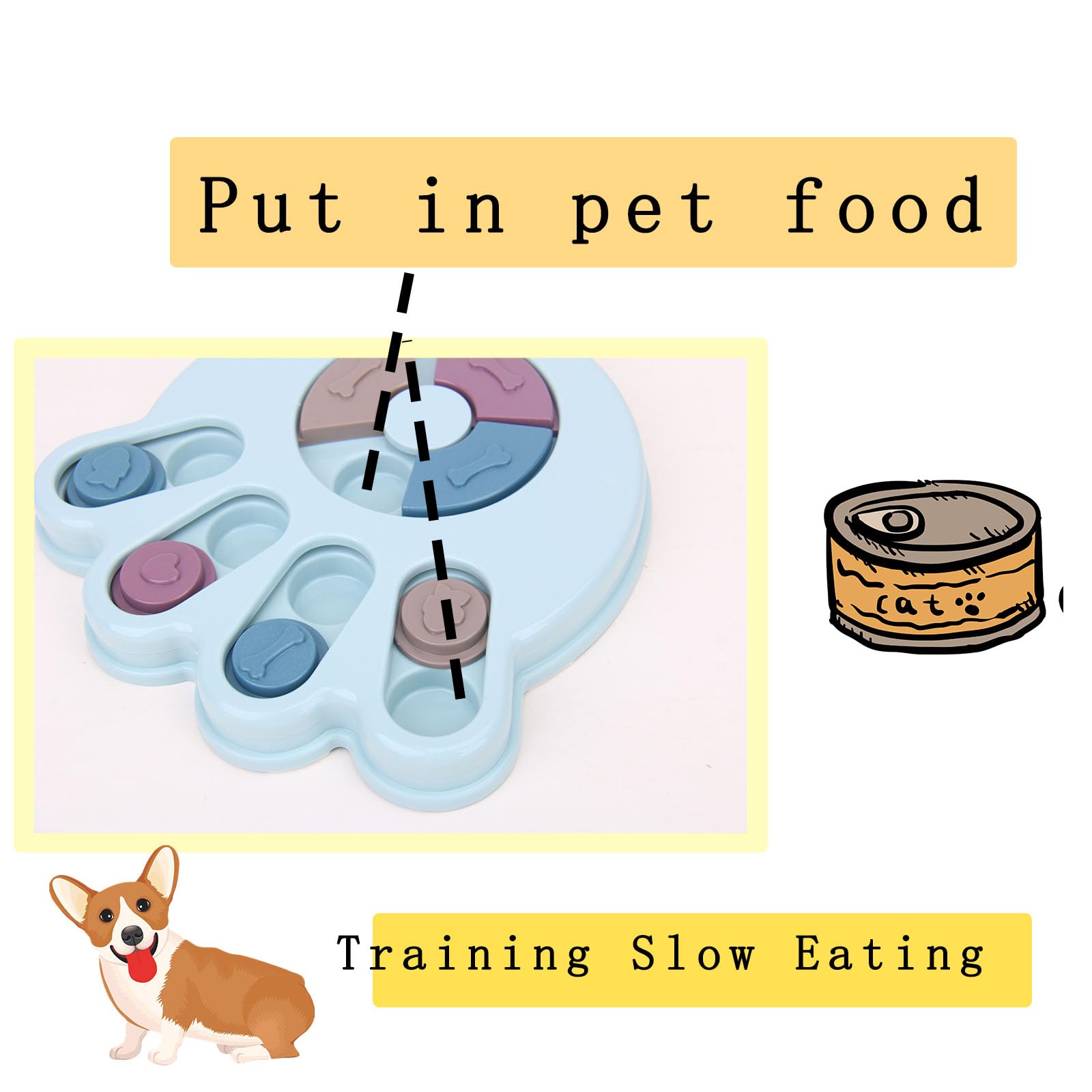NAHANGPET Interactive Dog Puzzle Toys, Dogs Puzzle Feeder Toys for IQ Training, Puppy Puzzle Toys, Mentally Stimulating Treat Di
