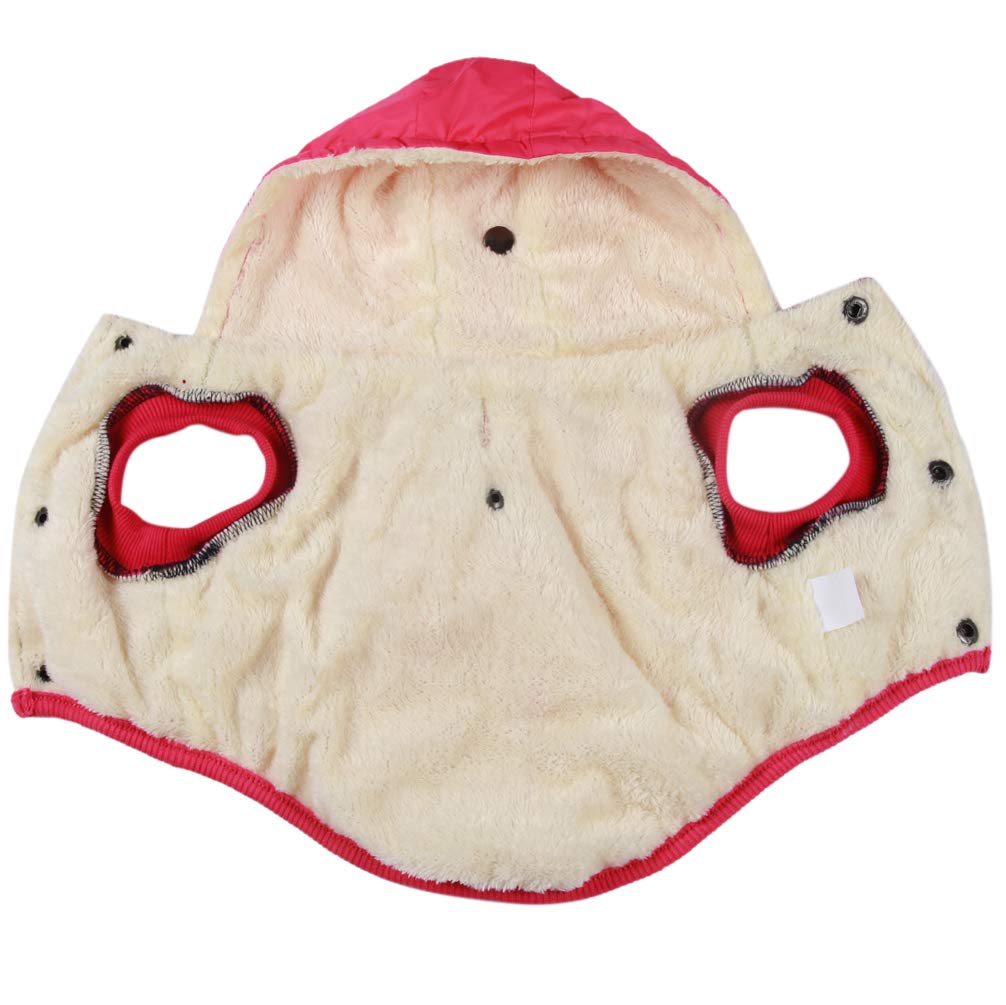 Vecomfy Fleece Lining Extra Warm Dog Hoodie In Winter For Medium Dogs Jacket Pet Coats With Hooded Pink L