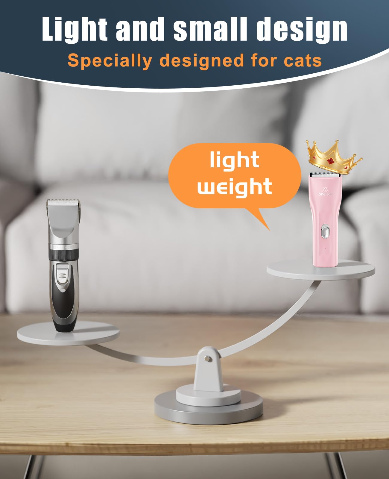 Oneisall Pet Clipper For Cat Matted Hair, Pet Shaver For Cats Quiet Pet Hair Clippers Cordless Cat Clippers For Matted Hair Cat Clippers For Long Hair