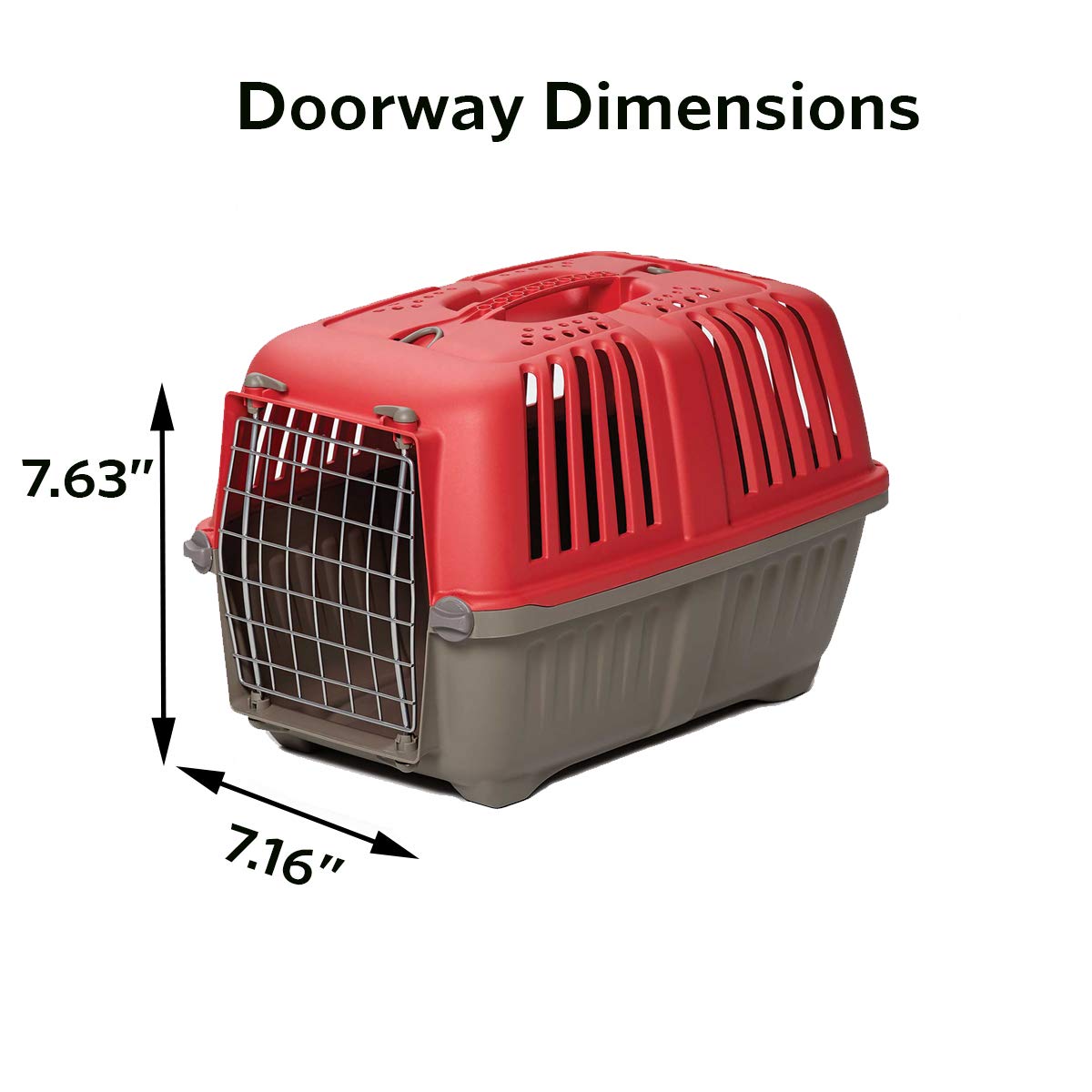 Midwest Homes For Pets Pet Carrier: Hard-Sided Dog Carrier, Cat Carrier, Small Animal Carrier In Red| Inside Dims 17.91L X 11.5W X 12H & Suitable For Tiny Dog Breeds
