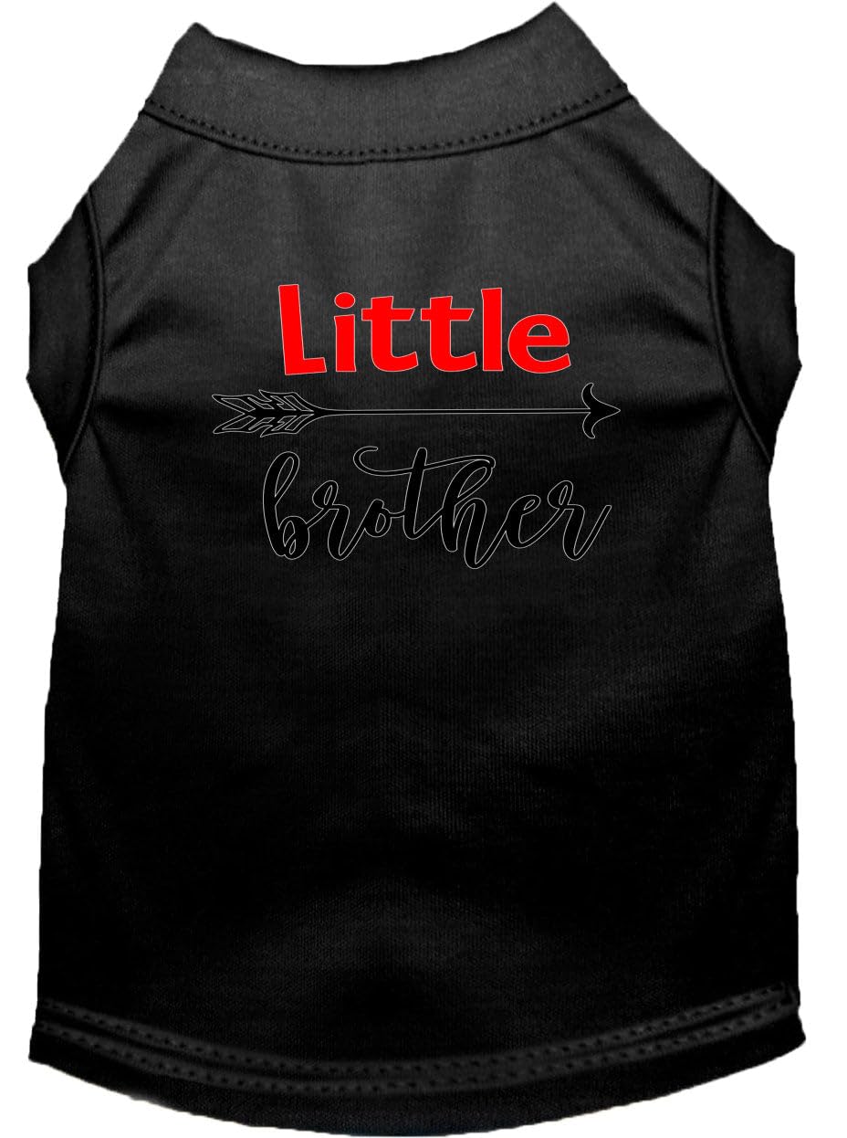 Pet Dog & Cat Shirt Screen Printed, "Little Brother" Black XL (14-20 lbs.)
