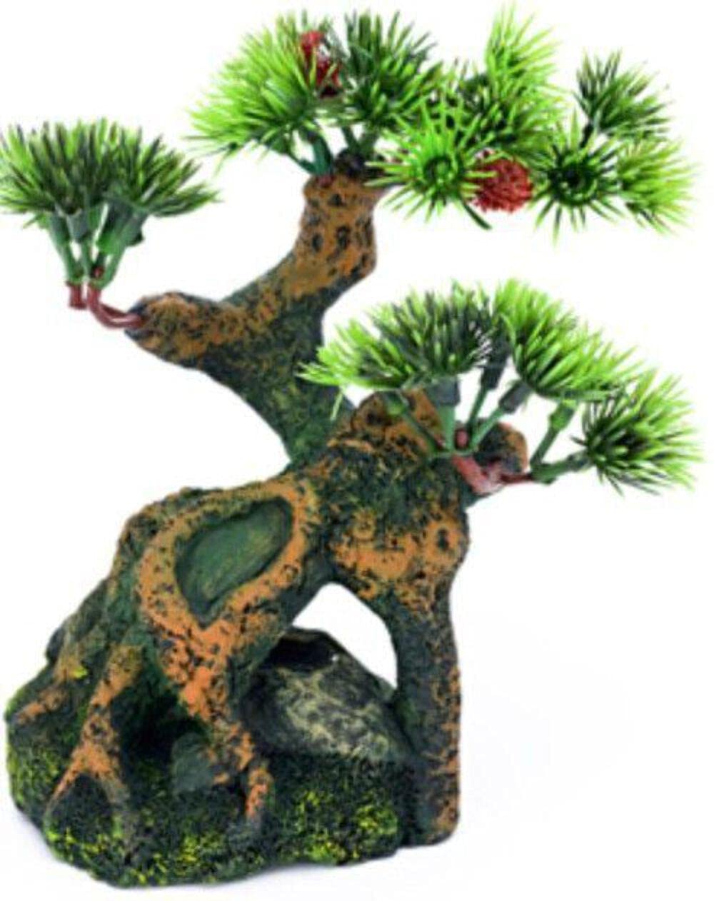 Penn-Plax Deco-Replicas Bonsai Tree On Rocks Aquarium Decoration – Safe For Freshwater And Saltwater Fish Tanks – 6” Height
