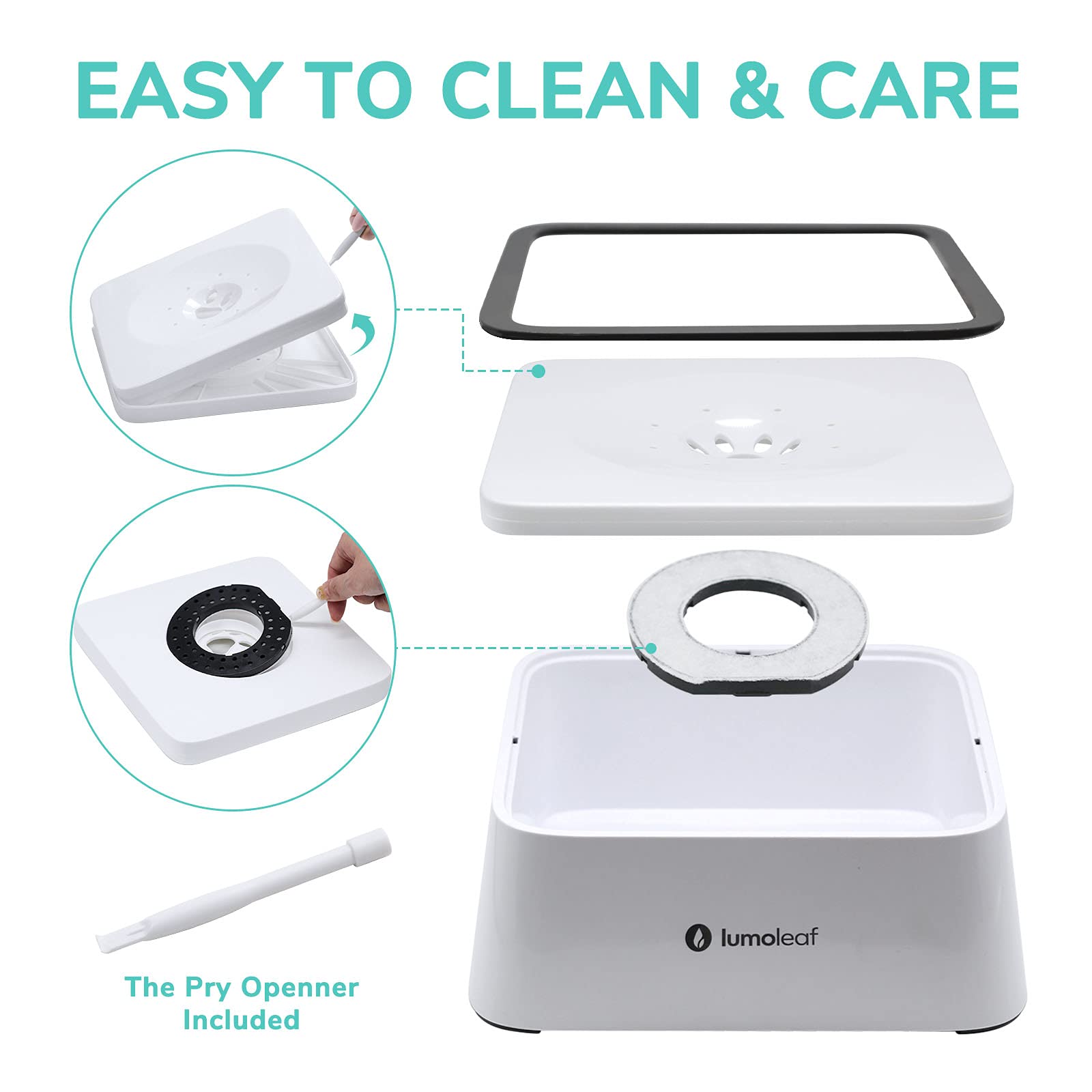 Lumoleaf No Spill Water Bowl For Dogs With Filter, 70Oz/2L, Slow Feeder For Messy Drinkers, Drip-Free & Splash-Proof Design (Gre