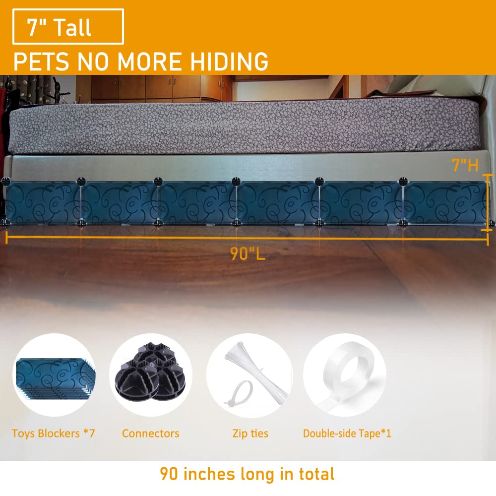 QIYIHOME Under Bed Blocker, gap Bumper for Under Bed, Stop Things going Under Bed or Sofa couch, Toys Blocker for Pets Easy to I