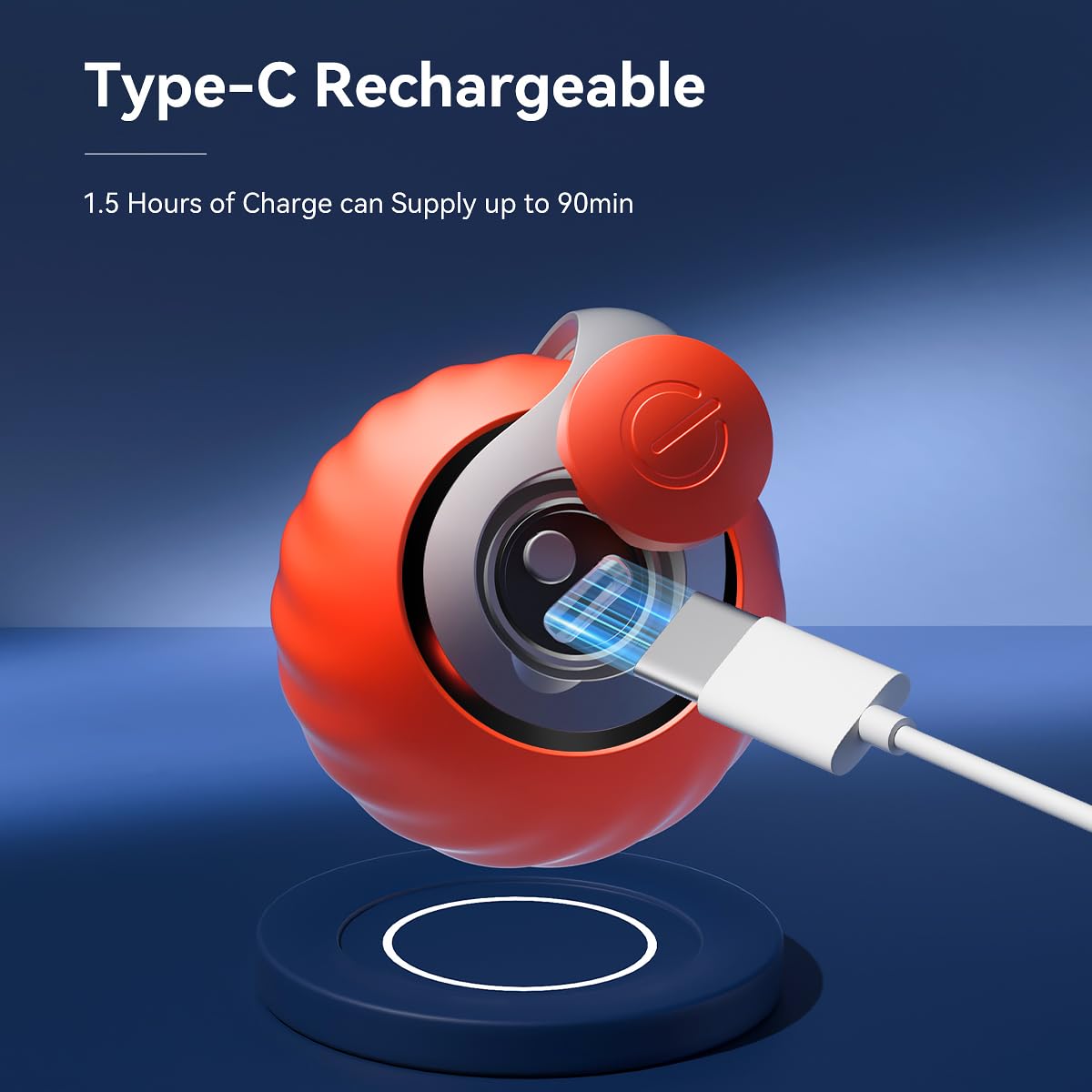 Petgravity Speedy Sprint Ball Toy For Cat Type-C Rechargeable Interactive Cats Toy Orange