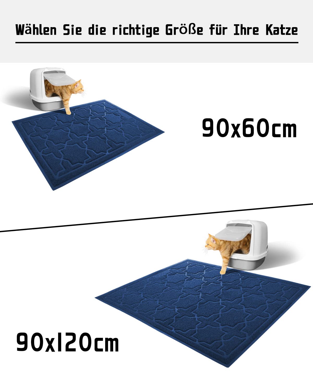 Yimobra Cat Litter Mat, 35.4x23.6 Litter Box Mat with Litter Lock Mesh, Soft Cat Litter Mat Litter Trapping Mat, Easy to Clean,