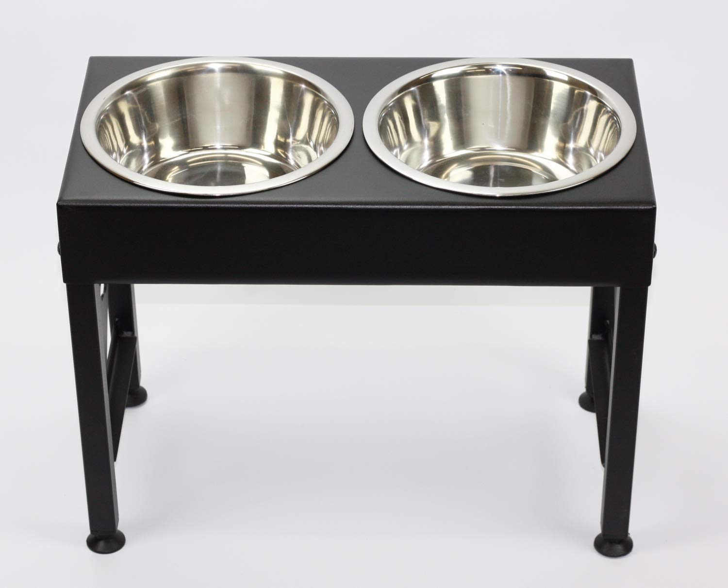 Elevated Dog Bowls Raised Steel Pawprint Feeder Stand Large Breed 16 Inch Tall Double Three Quart