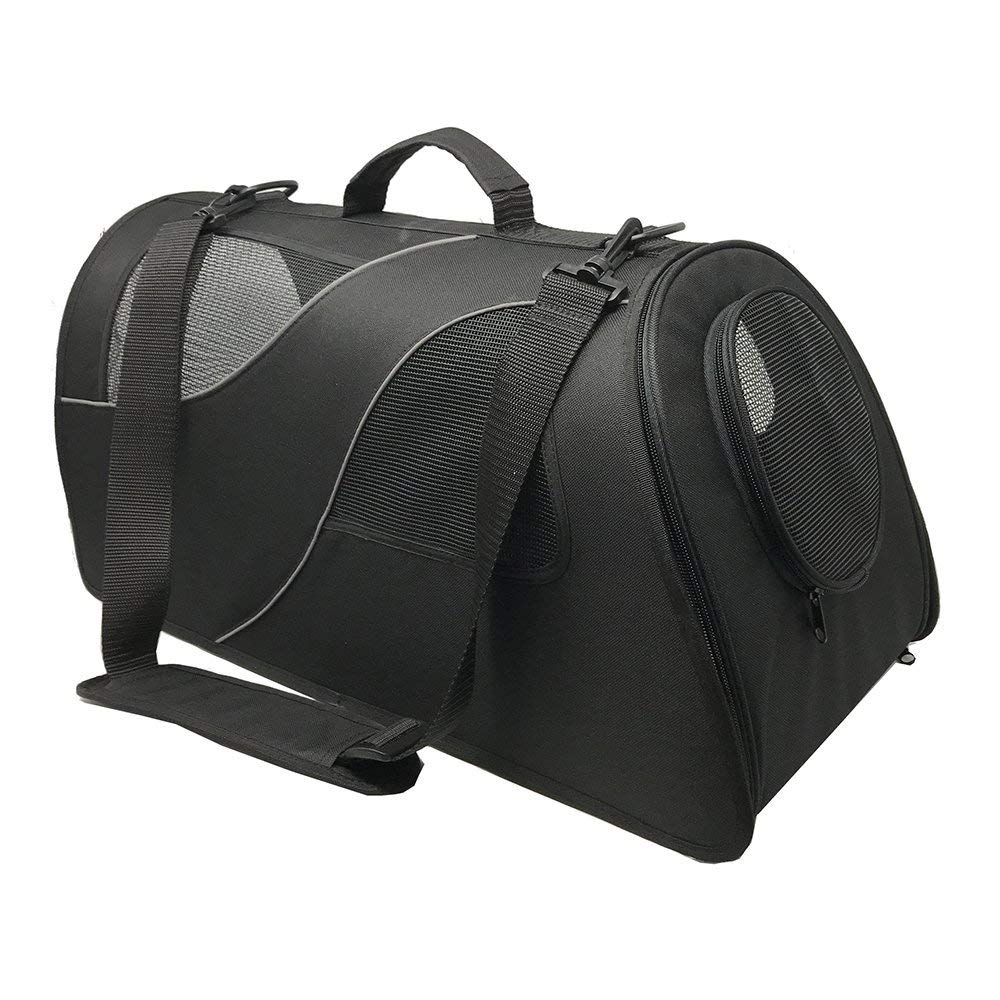 Fuzzy Puppy Pet Products Soft-Sided Pet Carrier for Small Dogs and Cats, Black
