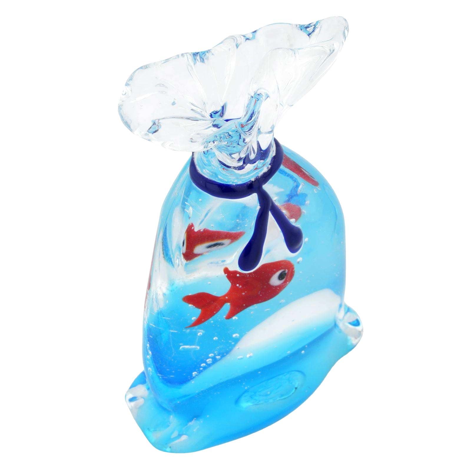 Glassofvenice Murano Glass Aquarium Bag With Tropical Fish