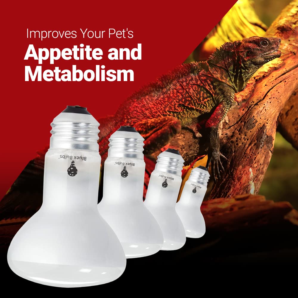 4 Pack 50-Watt Basking Light For Reptile - Heat Lamp Bulbs For Reptiles & Amphibians Broad Spectrum Reptile Light For Glass Terrariums Suitable For Bearded Dragons Light Lizards Iguanas Basking Bulb