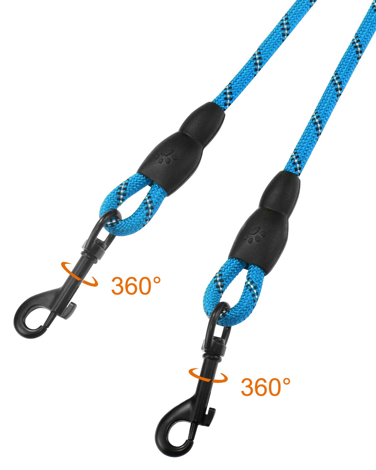 Taglory Double Dog Leash | Reflective Rope | No Tangle | Double Leash For Two Dogs | Puppy Small Medium Breeds | Blue