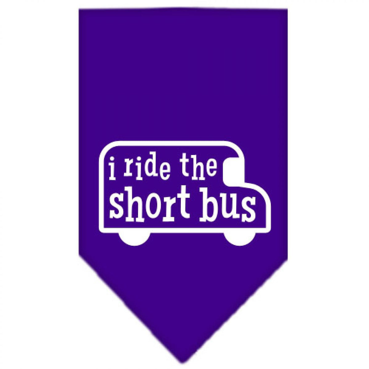 Mirage Pet Products I Ride The Short Bus Screen Print Bandana, Large, Purple